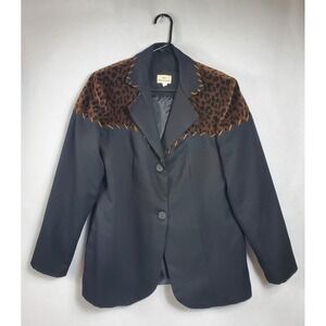 Rod Ranchwear Women's Blazer Leopard Print Western Style Jacket Size L